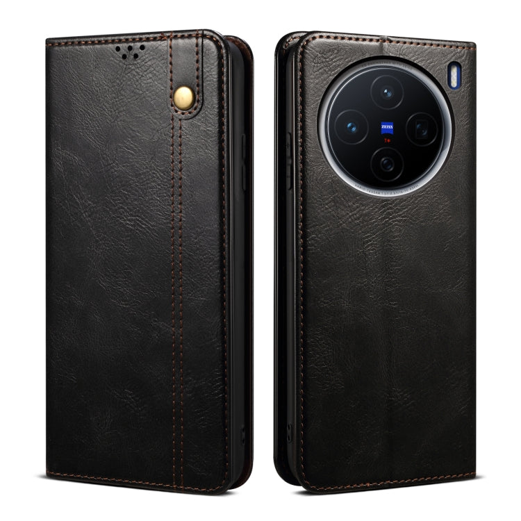 Custodia per telefono in pelle con trama di cavallo pazzo in cera d'olio, For vivo S20 5G, For vivo S20 Pro 5G, For vivo Y19s 4G, For vivo X200, For vivo X200 Pro mini, For vivo X200 Pro