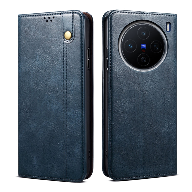 Custodia per telefono in pelle con trama di cavallo pazzo in cera d'olio, For vivo S20 5G, For vivo S20 Pro 5G, For vivo Y19s 4G, For vivo X200, For vivo X200 Pro mini, For vivo X200 Pro
