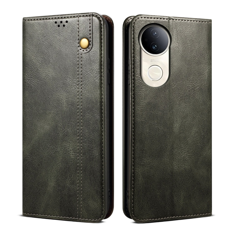 Custodia per telefono in pelle con trama di cavallo pazzo in cera d'olio, For vivo S20 5G, For vivo S20 Pro 5G, For vivo Y19s 4G, For vivo X200, For vivo X200 Pro mini, For vivo X200 Pro