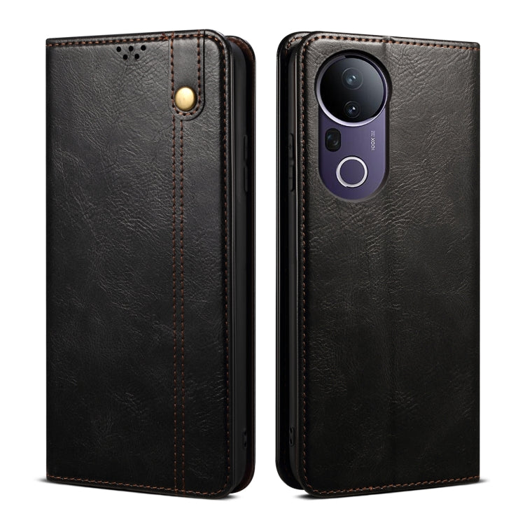 Custodia per telefono in pelle con trama di cavallo pazzo in cera d'olio, For vivo S20 5G, For vivo S20 Pro 5G, For vivo Y19s 4G, For vivo X200, For vivo X200 Pro mini, For vivo X200 Pro