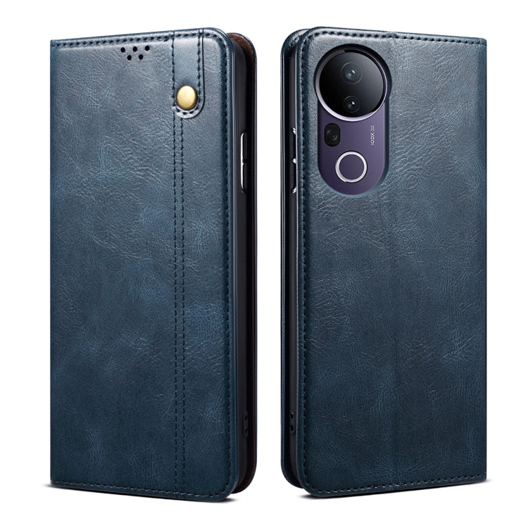 Custodia per telefono in pelle con trama di cavallo pazzo in cera d'olio, For vivo S20 5G, For vivo S20 Pro 5G, For vivo Y19s 4G, For vivo X200, For vivo X200 Pro mini, For vivo X200 Pro