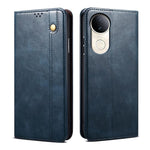 Custodia per telefono in pelle con trama di cavallo pazzo in cera d'olio, For vivo X300 Pro, For vivo X300, For vivo V60 5G, For vivo S30 Pro mini, For vivo X200 Ultra, For vivo V50