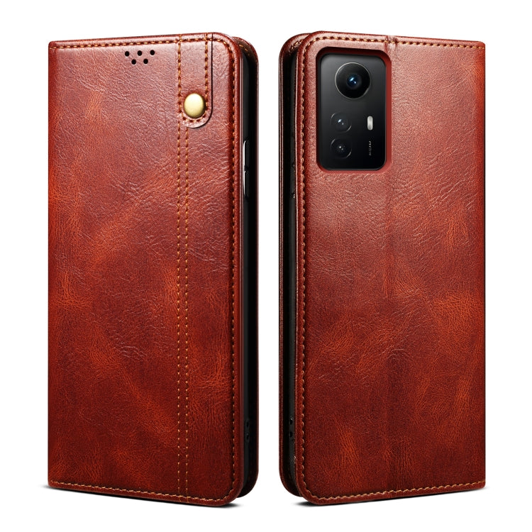 Custodia per telefono in pelle con trama di cavallo pazzo in cera d'olio, For Xiaomi Redmi Note 12S, For Xiaomi 13 Lite / Civi 2
