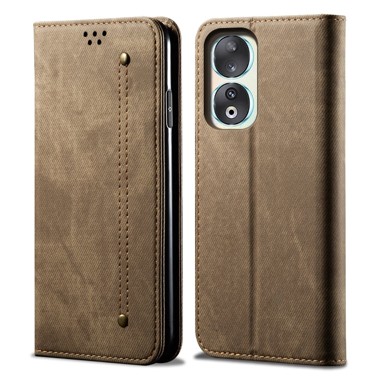 Custodia per telefono in pelle Flip Texture denim, For Honor X8 5G / X6 4G Foreign, For Honor 90 Pro, For Honor 90