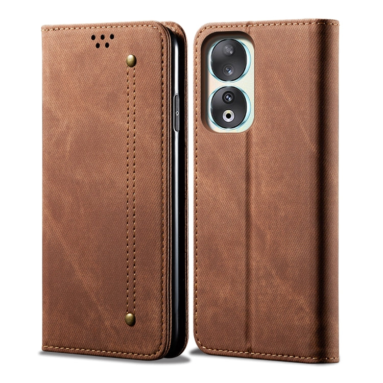 Custodia per telefono in pelle Flip Texture denim, For Honor X8 5G / X6 4G Foreign, For Honor 90 Pro, For Honor 90
