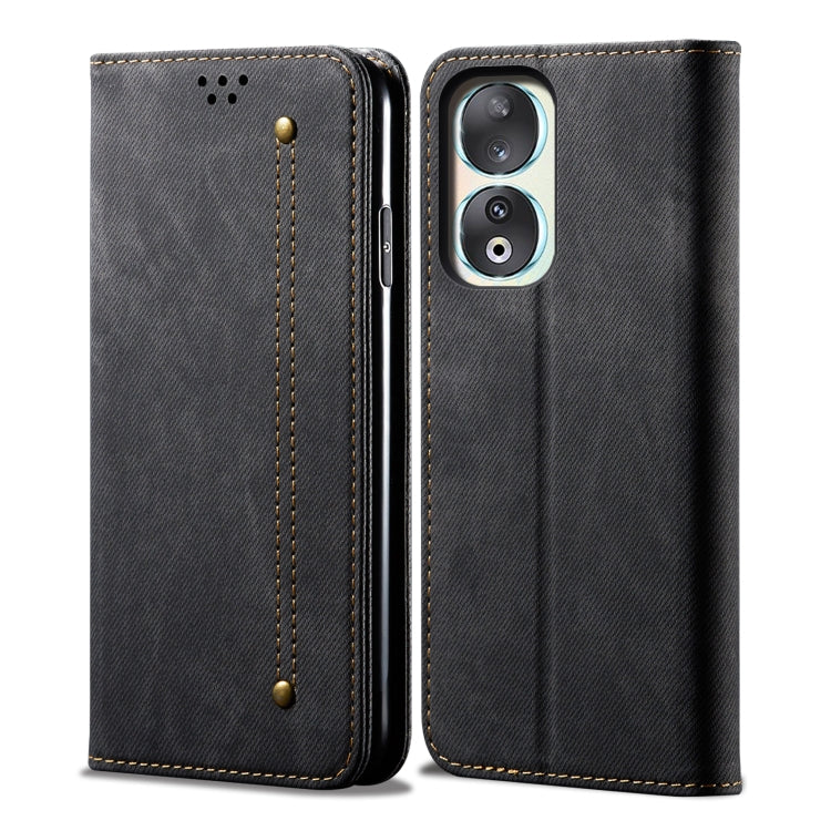 Custodia per telefono in pelle Flip Texture denim, For Honor X8 5G / X6 4G Foreign, For Honor 90 Pro, For Honor 90