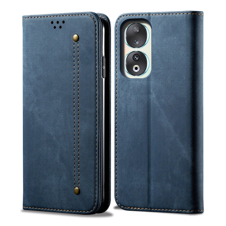 Custodia per telefono in pelle Flip Texture denim, For Honor X8 5G / X6 4G Foreign, For Honor 90 Pro, For Honor 90