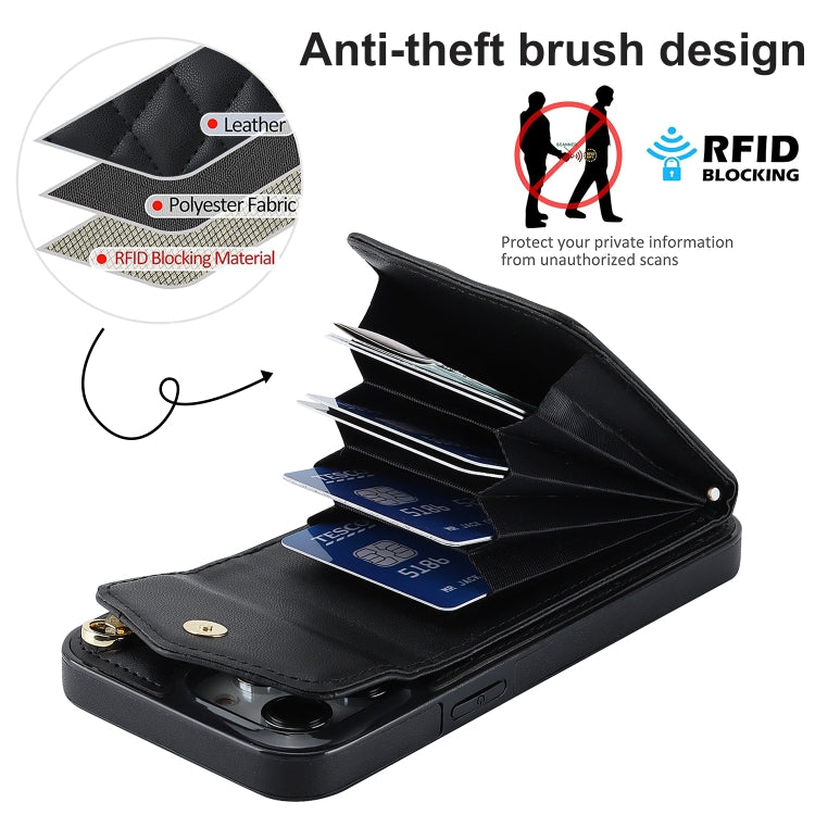 Custodia portafoglio con cordino per iPhone 11 Pro Max, 12, 12 Pr