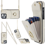 Custodia portafoglio con cordino per iPhone 11 Pro Max, 12, 12 Pr