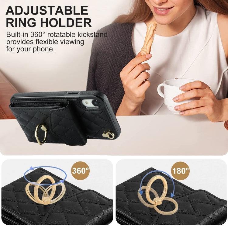 Custodia portafoglio in pelle PU con cordino per iPhone XR