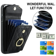 Custodia per telefono con borsa per carte a trama rombica con cordino lungo, For iPhone XR, For iPhone XS Max