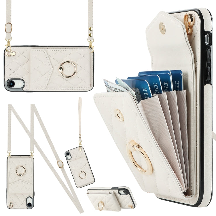 Custodia portafoglio in pelle PU con cordino per iPhone XR