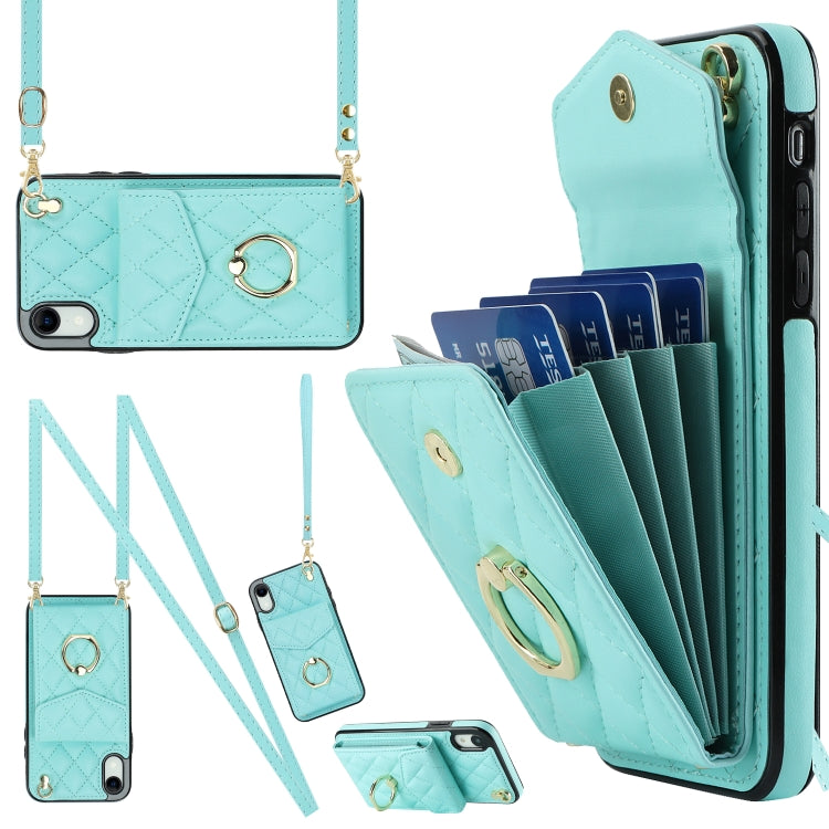 Custodia portafoglio in pelle PU con cordino per iPhone XR