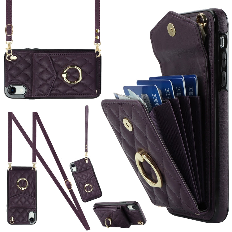 Custodia portafoglio in pelle PU con cordino per iPhone XR