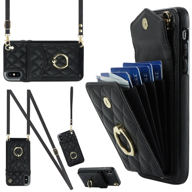 Custodia portafoglio in pelle PU con cordino per iPhone XR