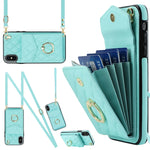Custodia portafoglio in pelle PU con cordino per iPhone XR