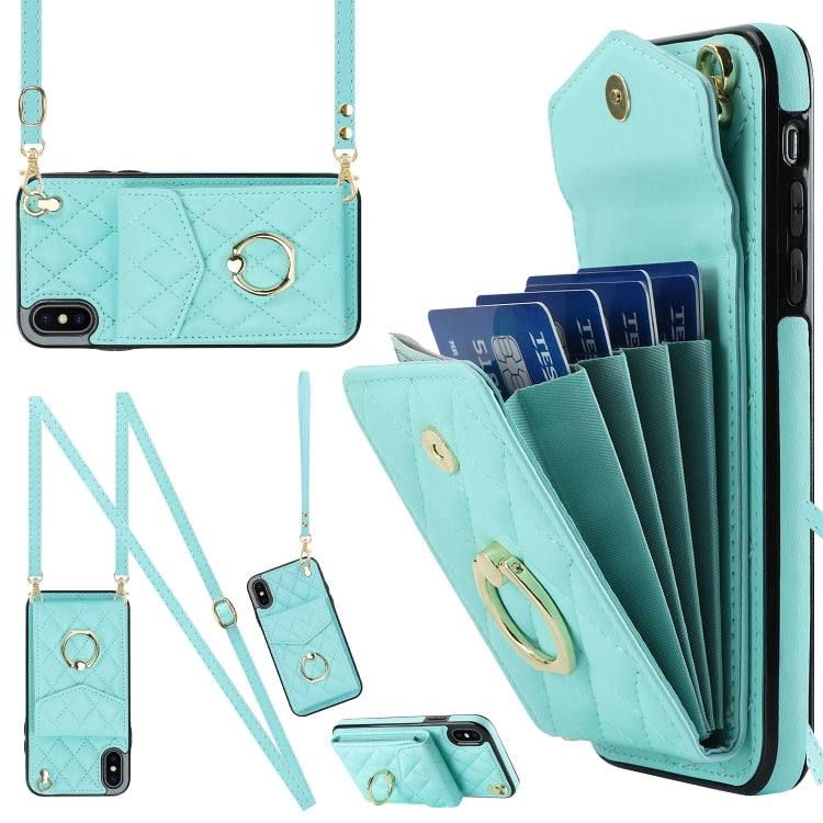 Custodia portafoglio in pelle PU con cordino per iPhone XR