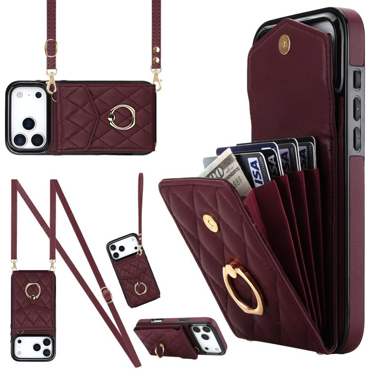 Custodia portafoglio in pelle PU per iPhone 15 Pro, 15 Pro Max e