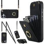 Custodia portafoglio per iPhone 15 Plus con borsa carte