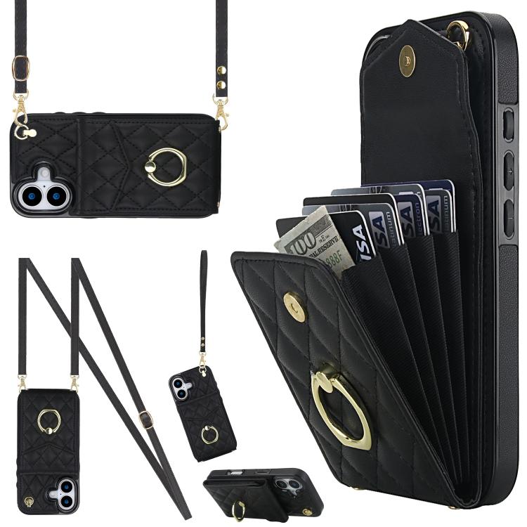Custodia portafoglio per iPhone 15 Plus con borsa carte