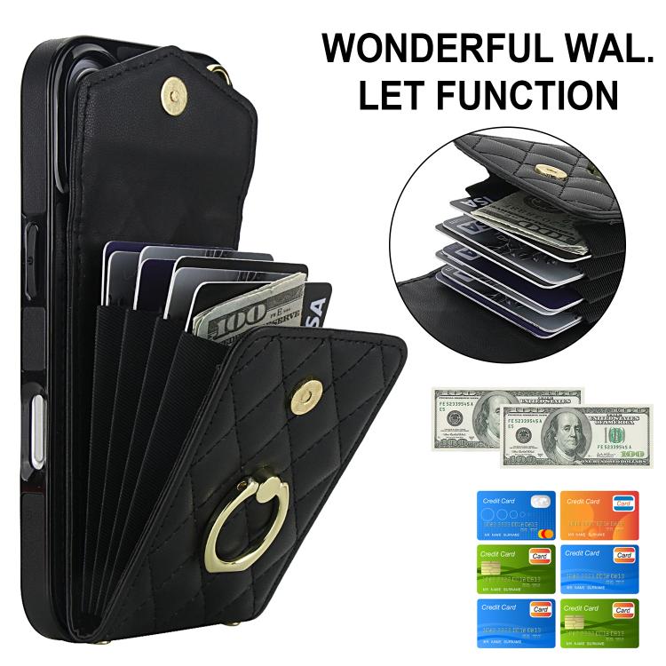 Custodia portafoglio per iPhone 15 Plus con borsa carte