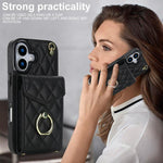 Custodia portafoglio per iPhone 15 Plus con borsa carte