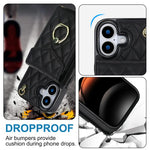 Custodia portafoglio per iPhone 15 Plus con borsa carte