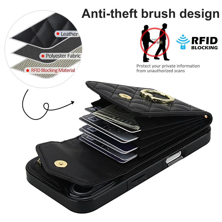 Custodia portafoglio per iPhone 15 Plus con borsa carte