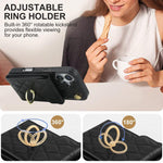 Custodia portafoglio per iPhone 15 Plus con borsa carte
