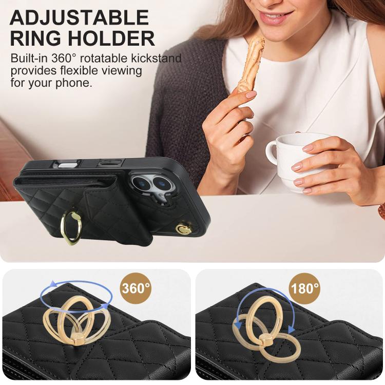 Custodia portafoglio per iPhone 15 Plus con borsa carte