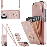 Custodia portafoglio per iPhone 15 Plus con borsa carte