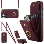 Custodia portafoglio per iPhone 15 Plus con borsa carte