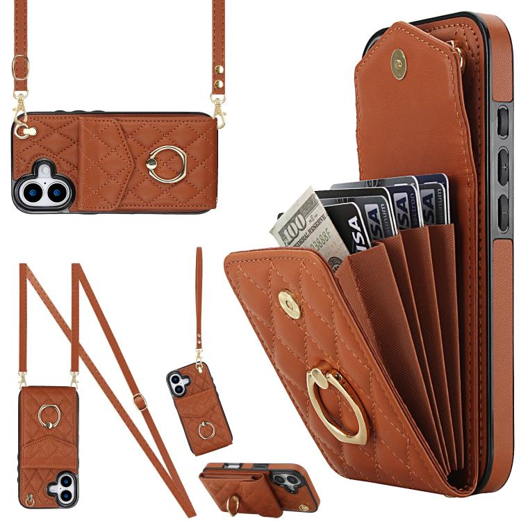 Custodia portafoglio per iPhone 15 Plus con borsa carte