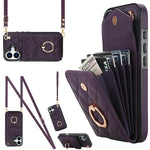 Custodia portafoglio per iPhone 15 Plus con borsa carte