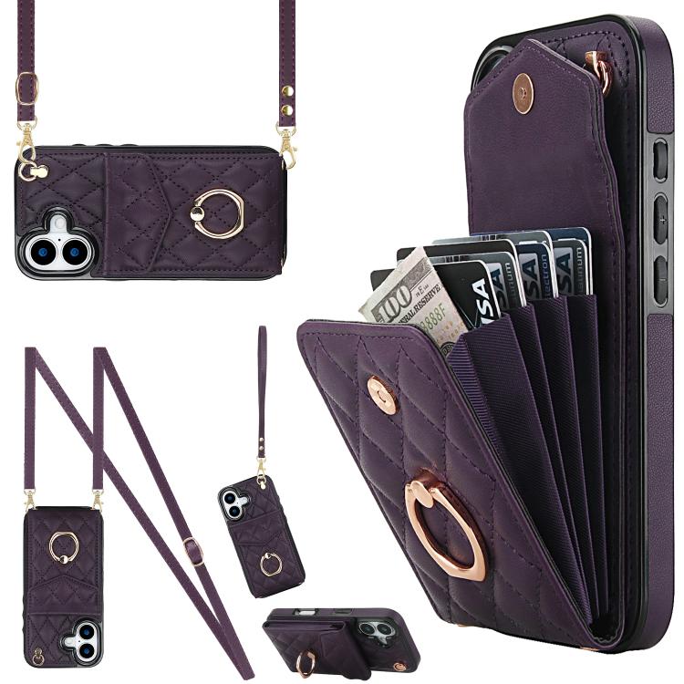 Custodia portafoglio per iPhone 15 Plus con borsa carte