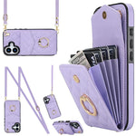 Custodia portafoglio per iPhone 15 Plus con borsa carte