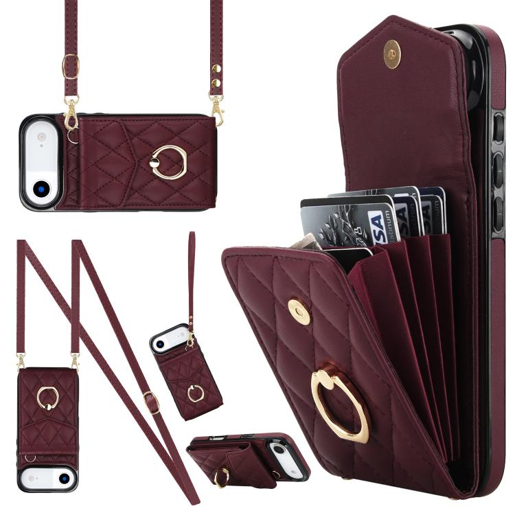 Custodia portafoglio per iPhone 15 Plus con borsa carte