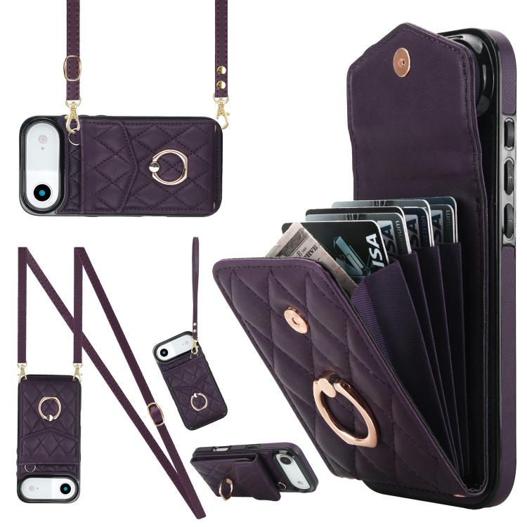 Custodia portafoglio per iPhone 15 Plus con borsa carte