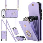 Custodia portafoglio per iPhone 15 Plus con borsa carte