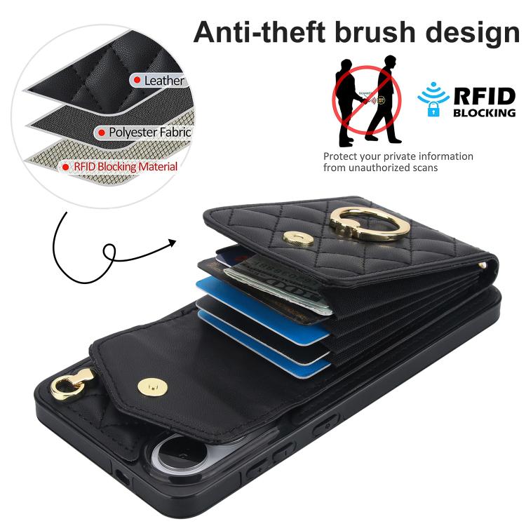 Custodia per telefono con borsa per carte a trama rombica con cordino lungo, For Samsung Galaxy S25 Edge 5G, For Samsung Galaxy S24 Ultra 5G, For Samsung Galaxy S24+ 5G