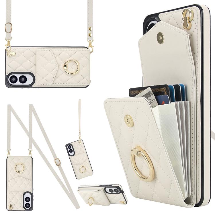 Custodia per telefono con borsa per carte a trama rombica con cordino lungo, For Samsung Galaxy S25 Edge 5G, For Samsung Galaxy S24 Ultra 5G, For Samsung Galaxy S24+ 5G