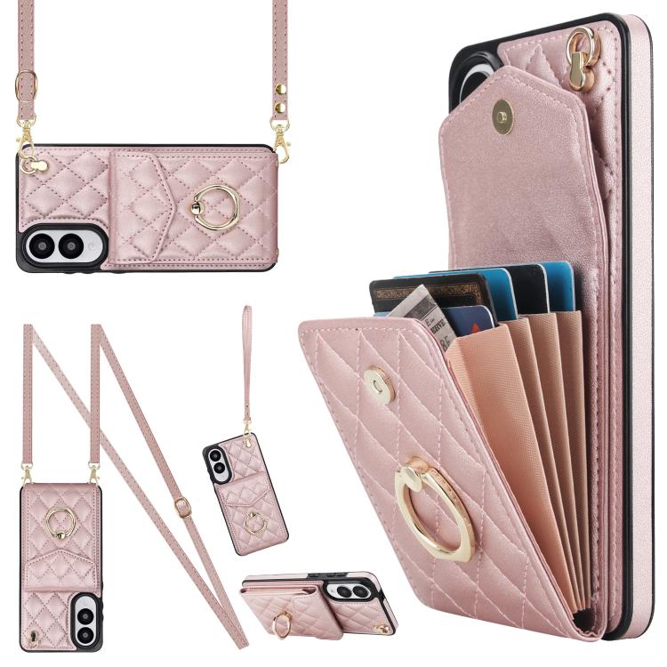 Custodia per telefono con borsa per carte a trama rombica con cordino lungo, For Samsung Galaxy S25 Edge 5G, For Samsung Galaxy S24 Ultra 5G, For Samsung Galaxy S24+ 5G