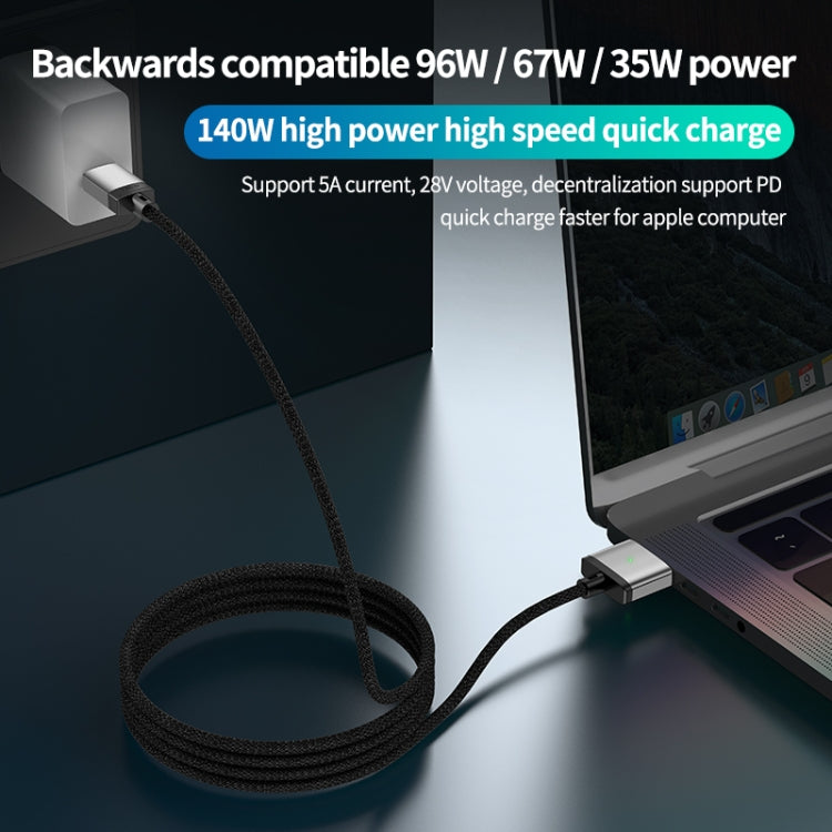 Cavo di ricarica magnetico da 140 W da tipo C a Magsafe 3, Silver, Blue