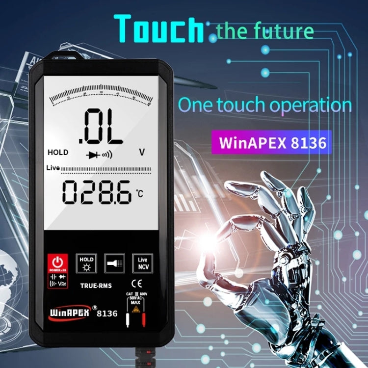 Multimetro digitale WinAPEX Smart Touch Screen, 8136, 8138