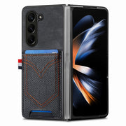 Custodia in denim con cover effetto pelle per Galaxy Z Fold5