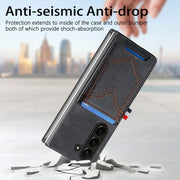 Custodia in denim con cover effetto pelle per Galaxy Z Fold5