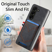 Custodia in denim con cover effetto pelle per Galaxy Z Fold5