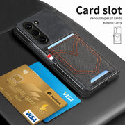 Custodia in denim con cover effetto pelle per Galaxy Z Fold5