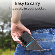 Custodia in denim con cover effetto pelle per Galaxy Z Fold5