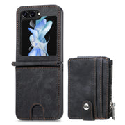 Custodia portafoglio in PU con cerniera per Galaxy Z Flip5